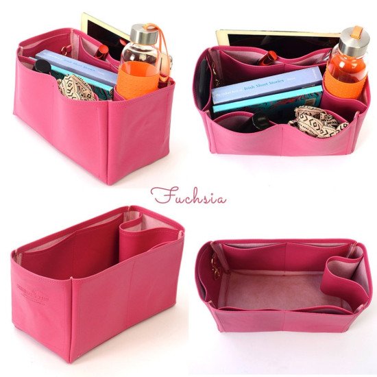 Hina MM Vegan Leather Handbag Organizer in Fuchsia Color Hina MM Vegan Leather Handbag Organizer in Fuchsia Color