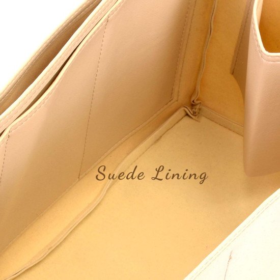 Graceful MM Vegan Leather Handbag Organizer in Ecru Color Graceful MM Vegan Leather Handbag Organizer in Ecru Color