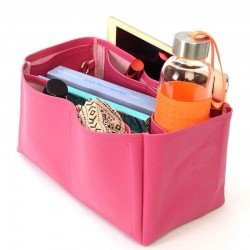 Hina MM Vegan Leather Handbag Organizer in Fuchsia Color Hina MM Vegan Leather Handbag Organizer in Fuchsia Color