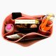Alexa Suedette Regular Style Leather Handbag Organizer (Rose Pink) (More Colors Available)