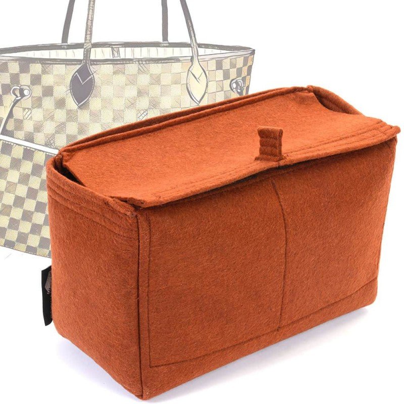 Felt Bag Organizer with Top-Closure Style for Louis Vuitton Neverfull MM and Neverfull GM