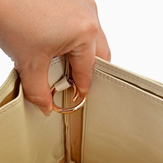 Graceful MM Vegan Leather Handbag Organizer in Ecru Color Graceful MM Vegan Leather Handbag Organizer in Ecru Color