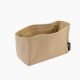 MJ Tote Bag Suedette Interior Zipped Pocket Style Leather Handbag Organizer (Beige) (More Colors Available)