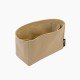 MJ Tote Bag Suedette Interior Zipped Pocket Style Leather Handbag Organizer (Beige) (More Colors Available)
