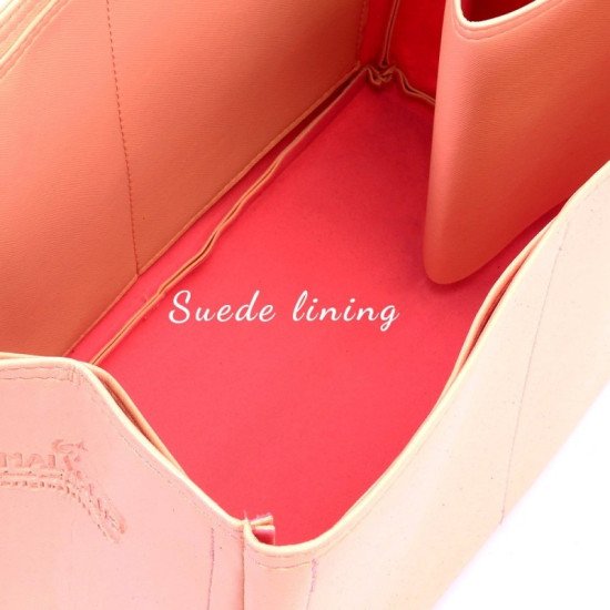 MJ Small Tote Bag Vegan Leather Handbag Organizer in Blush Pink Color MJ Small Tote Bag Vegan Leather Handbag Organizer in Blush Pink Color
