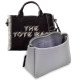 MJ Tote Bag Suedette Basic Style Leather Handbag Organizer (Dark Gray) (More Colors Available)