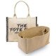 MJ Tote Bag Suedette Regular Style Leather Handbag Organizer (Beige) (More Colors Available)