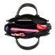MJ Tote Bag Suedette Singular Style Leather Handbag Organizer (Black) (More Colors Available)