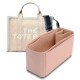 MJ Small Tote Bag Vegan Leather Handbag Organizer in Blush Pink Color