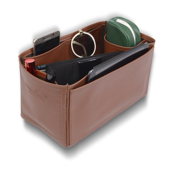 MJ Small Tote Bag Vegan Leather Handbag Organizer in Brown Color MJ Small Tote Bag Vegan Leather Handbag Organizer in Brown Color