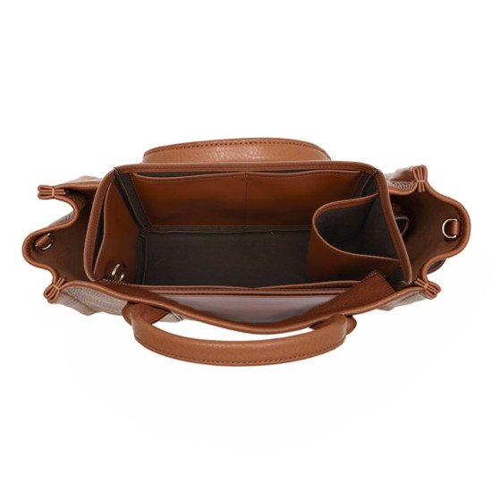 MJ Small Tote Bag Vegan Leather Handbag Organizer in Brown Color MJ Small Tote Bag Vegan Leather Handbag Organizer in Brown Color