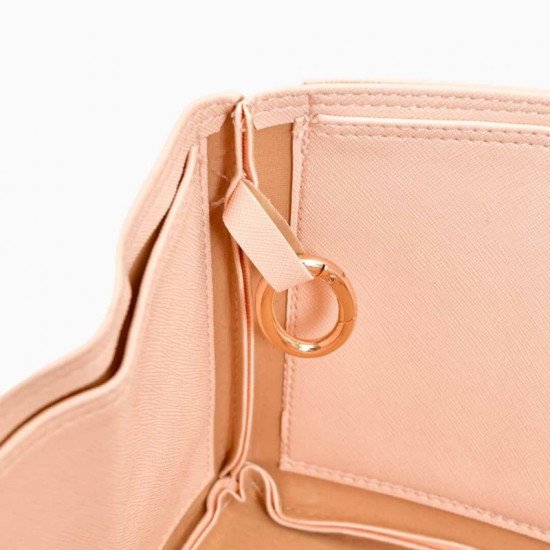 MJ Small Tote Bag Vegan Leather Handbag Organizer in Blush Pink Color MJ Small Tote Bag Vegan Leather Handbag Organizer in Blush Pink Color