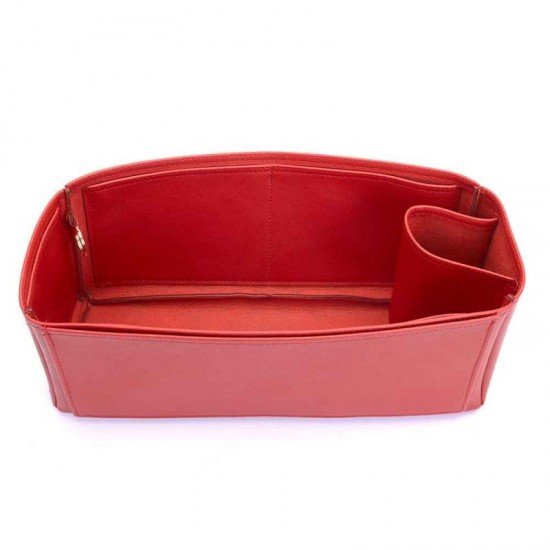 Alexa Oversized Vegan Leather Handbag Organizer in Cherry Red Color