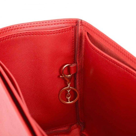 Alexa Oversized Vegan Leather Handbag Organizer in Cherry Red Color