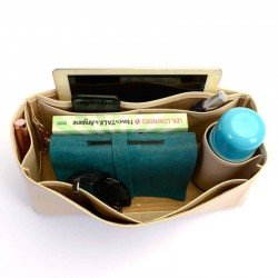 Alexa Oversized Vegan Leather Handbag Organizer in Ecru Color Alexa Oversized Vegan Leather Handbag Organizer in Ecru Color