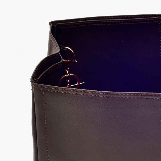 Neverfull MM Vegan Leather Handbag Organizer in Bitter Brown Color