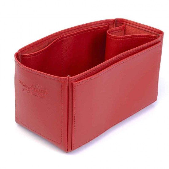 Neverfull MM Vegan Leather Handbag Organizer in Cherry Red Color Neverfull MM Vegan Leather Handbag Organizer in Cherry Red Color