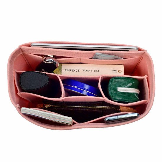 Handbag Organizer with Chambers Style for Louis Vuitton Neverfull PM, MM and GM (Blush Pink) (More Colors Available)