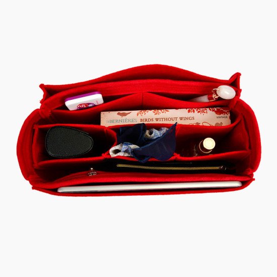 Handbag Organizer with All-in-One Style for Louis Vuitton Neverfull PM, MM and GM in Cherry Red (More Colors Available)