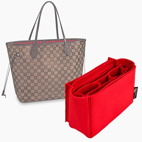 Handbag Organizer with All-in-One Style for Louis Vuitton Neverfull PM, MM and GM in Cherry Red (More Colors Available)