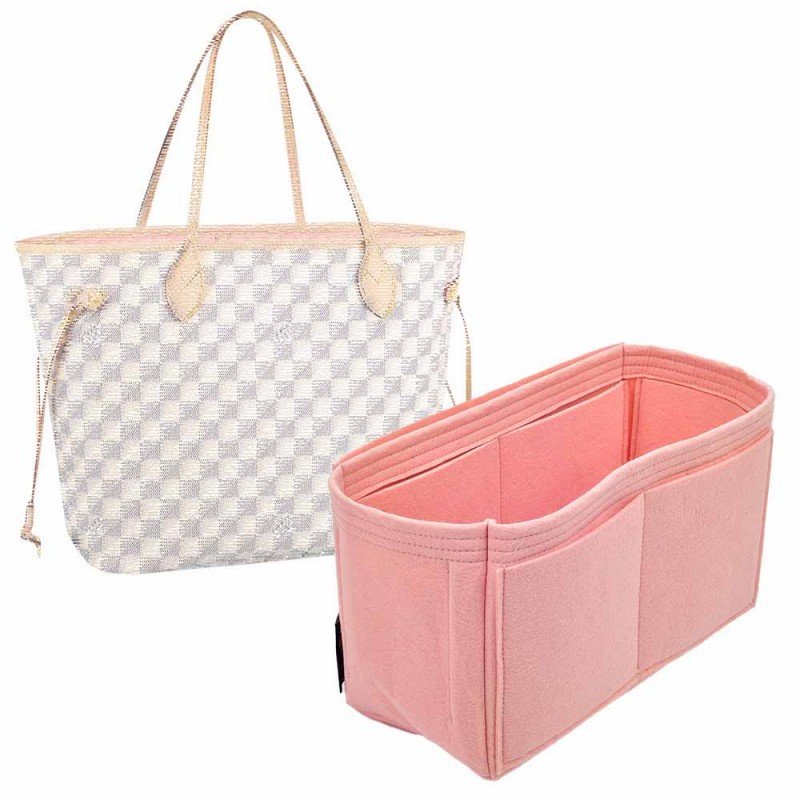 yjll Neverfull Style Designer Woman Organizer Handtasche Damier Tote Schulter Fashion Bag,Pink 