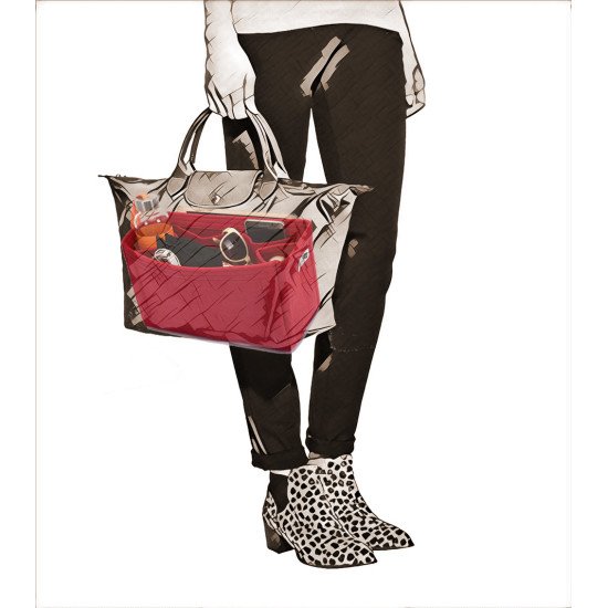 Bag and Purse Organizer with Regular Style for Longchamp Le pliage Top Handle Medium