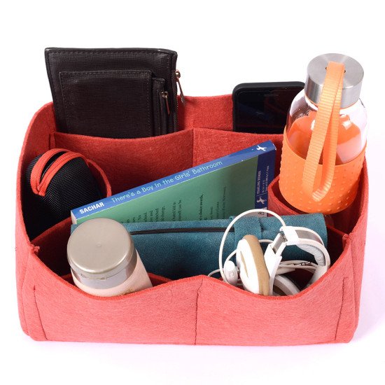 Felt Bag and Purse Organizer in Vermillion Red Color for Mulberry 