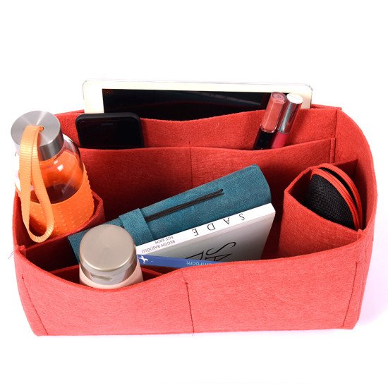 Felt Bag and Purse Organizer in Vermillion Red Color for Mulberry 