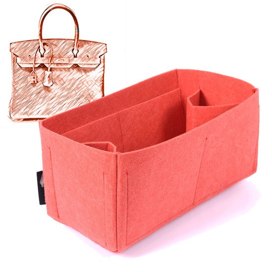 Felt Bag and Purse Organizer in Vermillion Red Color for Hermes Bags