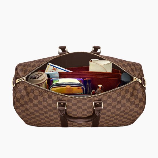 Designed for LV Keepall 45 50 55 60 | Luxury Purse Organizer Insert - by  AlgorithmBags, 3mm Felt Liner Shaper Protector (45, Chocolate)