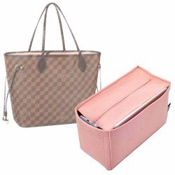 V-zip Style Felt Bag Organizer for Neverfull MM and GM (Blush Pink) (More Colors Available)