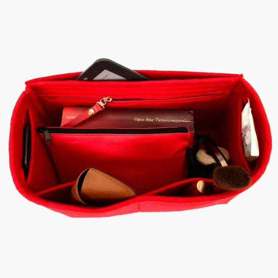 Bag and Purse Organizer with Interior Zipped Pocket Style Compatible for Essential Leather Small and Large Tote