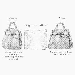 Satin Pillow Luxury Bag Shaper For Classic / 2.55 Flap Closure Shoulder Bag ( Medium, Jumbo, Maxi ) (Burgundy) - More colors available