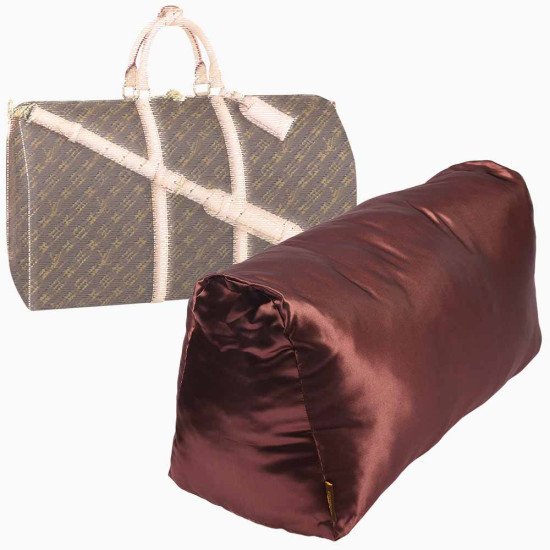 Satin Pillow Luxury Bag Shaper For Louis Vuitton Keepall (Chocolate Brown)  (More colors available)