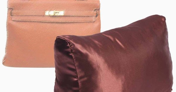 Satin Pillow Luxury Bag Shaper For Hermes Kelly 28, Kelly 32 and Kelly 35  in chocolate brown