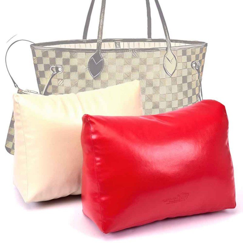 Leather pillow bag shapers and triangular purse pillows for Louis Vuitton Neverfull GM