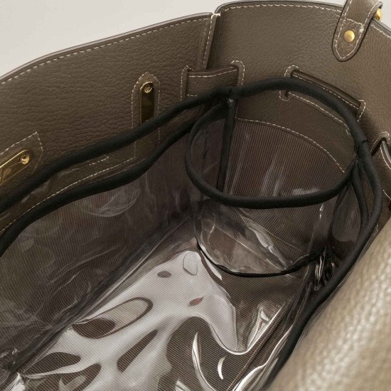 Transparent See-Through Bag Organizer with Fabric Trims in Custom Size