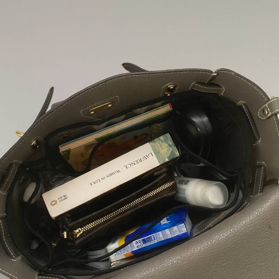 Transparent See-Through Bag Organizer with Fabric Trims in Custom Size