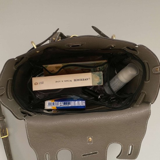 Transparent See-Through Bag Organizer with Fabric Trims in Custom Size