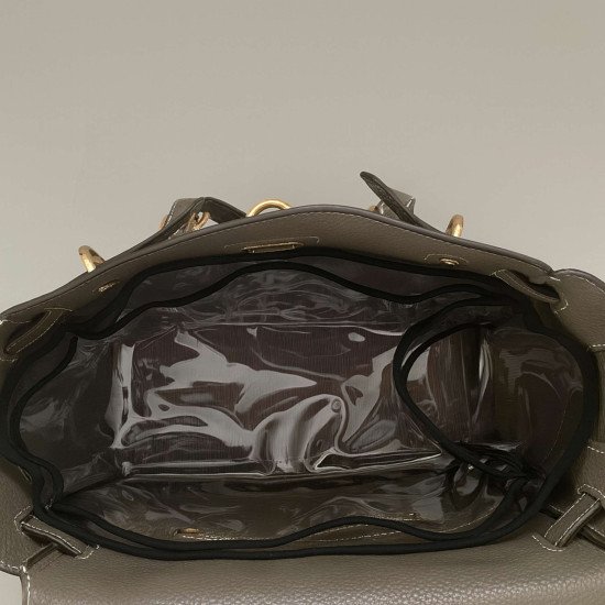 Transparent See-Through Bag Organizer with Fabric Trims in Custom Size