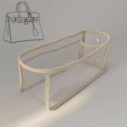 Transparent See-Through Bag Organizer with Fabric Trims Compatible with Herm. Birkin Bags