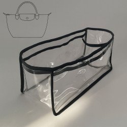 Transparent See-Through Bag Organizer with Fabric Trims Compatible with Lepliage