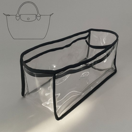 Transparent See-Through Bag Organizer with Fabric Trims Compatible with Lepliage