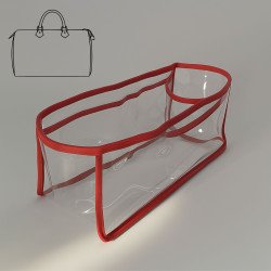 Transparent See-Through Bag Organizer with Fabric Trims Compatible with Speedy Bags