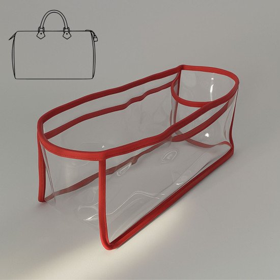 Transparent See-Through Bag Organizer with Fabric Trims Compatible with Speedy Bags