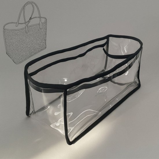 Transparent See-Through Bag Organizer with Fabric Trims Compatible with Goy. St.Louis Bags
