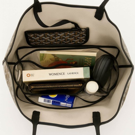 Transparent See-Through Bag Organizer with Fabric Trims Compatible with Goy. St.Louis Bags