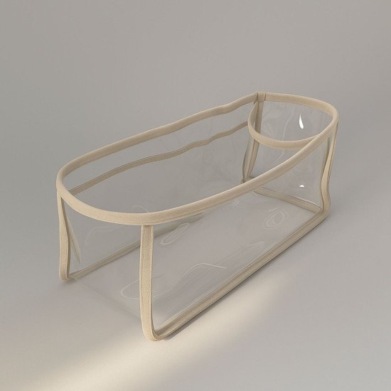 Transparent See-Through Bag Organizer with Fabric Trims Compatible with Herm. Birkin Bags