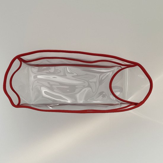 Transparent See-Through Bag Organizer with Fabric Trims Compatible with Neverfull Bags