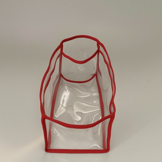Transparent See-Through Bag Organizer with Fabric Trims Compatible with Neverfull Bags